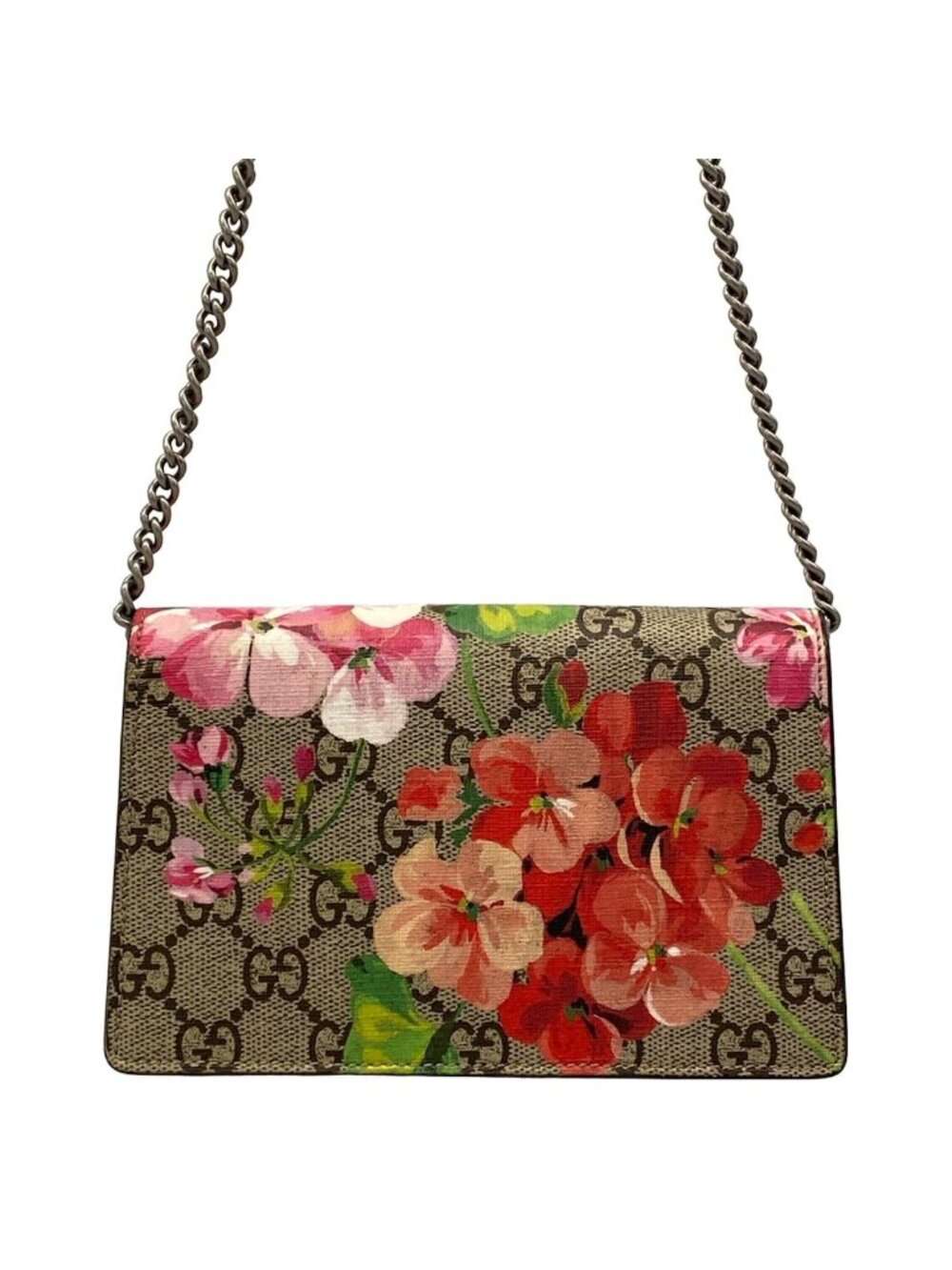 Gucci Shoulder Bag Dionysus Beige Dark Brown Multi Chain Floral Pattern - Picture 3 of 15